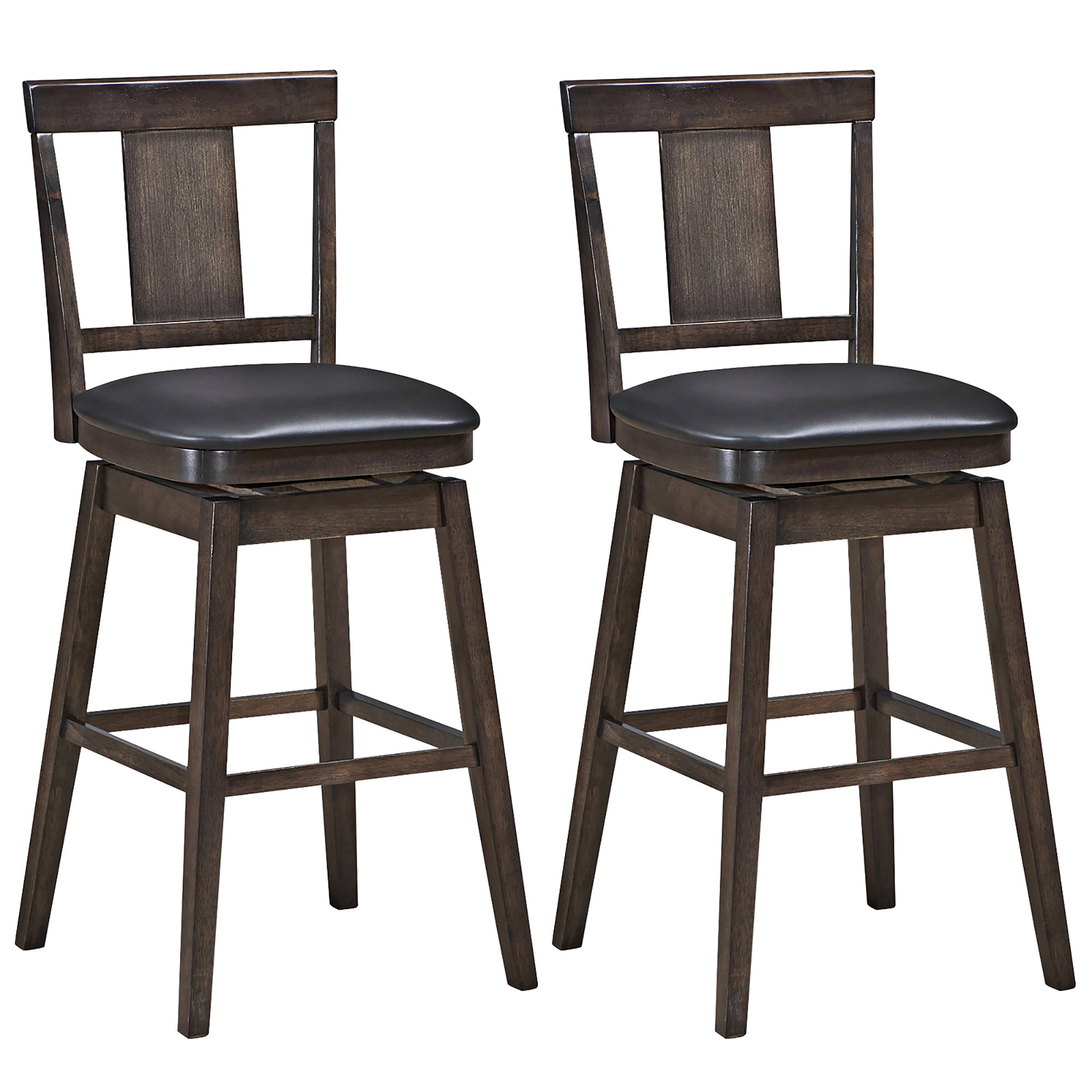 Barstool Set of 3 High Back Swivel Bar Chair Bistro Pub Kitchen Stools Chair 