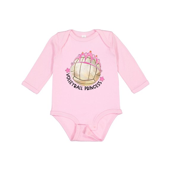 Inktastic Volleyball Princess- Tiara Girls Long Sleeve Baby Bodysuit