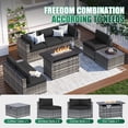 thumbnail image 6 of Clouddwell 8 Piece Patio Furniture Sets with Fire Pit Table, Outdoor Furniture Conversation Set With Coffee Table and Black Cushions, 6 of 9
