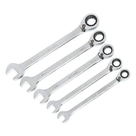 Husky Reversible Ratchet Wrench Set SAE Holding Tray Included 5-Piece