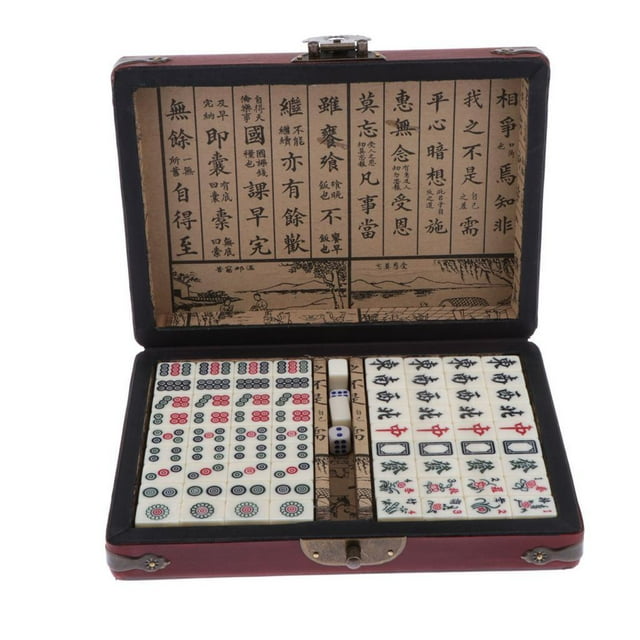Professional Chinese Mahjong Set Wooden Case - for Chinese Style Board Game