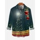 thumbnail image 3 of Camisa de manga larga con estampado informal de Papá Noel para hombre, con elementos navideños, para tomar el sol, para fiestas, noches, camisa divertida de uso diario, cuello abotonado, 3 of 5