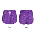 thumbnail image 5 of Xecao's Glitter Purple for a double-layer running short for women, perfect for gym, tennis, and more, featuring a convenient pocket., 5 of 9
