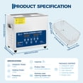 thumbnail image 2 of 3L Digital Ultrasonic Cleaner with Timer, 40kHz 60W Commercial Stainless Steel Cleaning Machine with Transducers for Jewelry, Glasses, Eyeglass, Dentures, 2 of 14