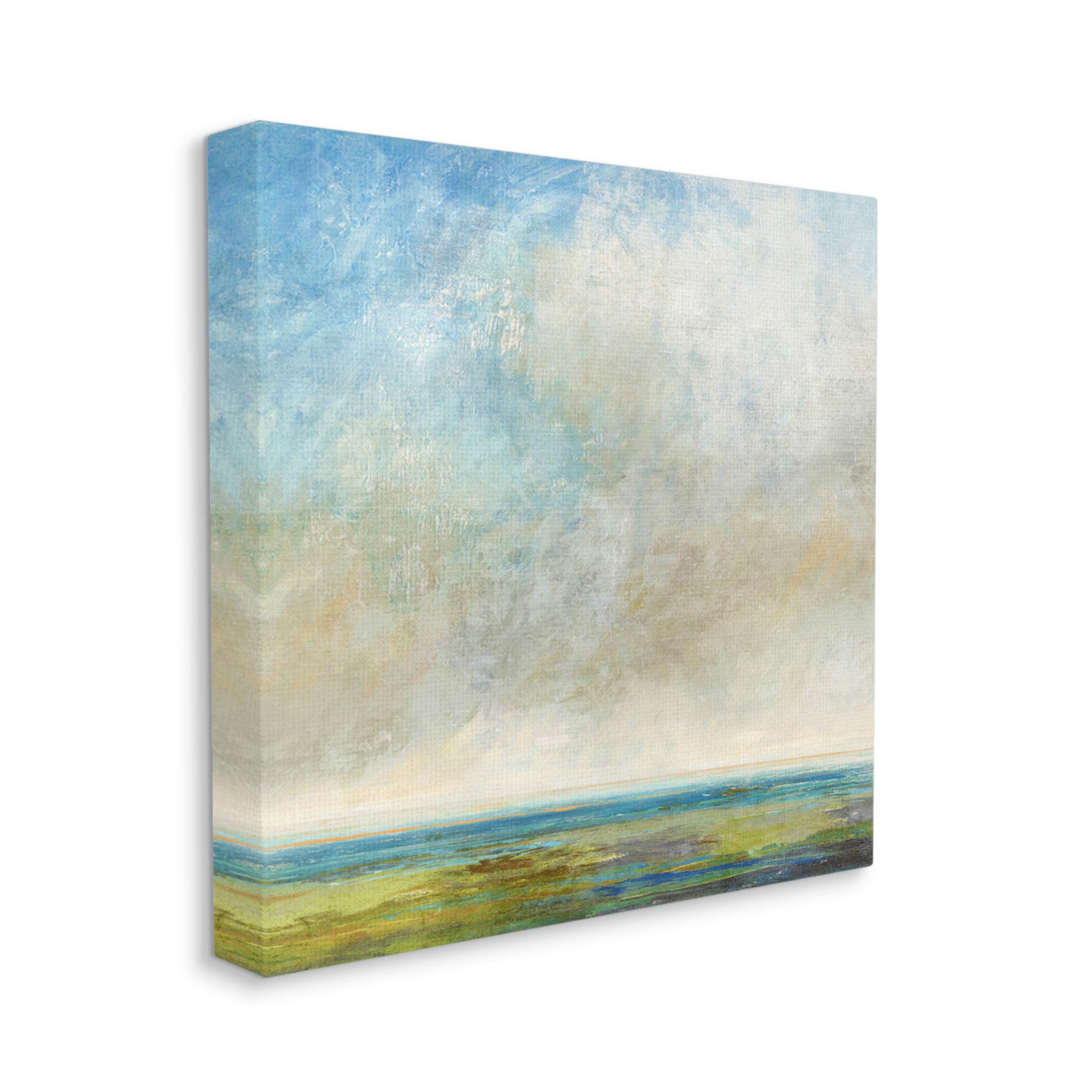 Abstract Scenery Cloudy Water View Landscape Painting Gallery Wrapped Canvas Print Wall Art