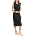 thumbnail image 3 of INSPIRE CHIC Women's Sleeveless Pencil Dress Choker V Neck 2026 Trendy Work Knee Length Dresses S Black, 3 of 5