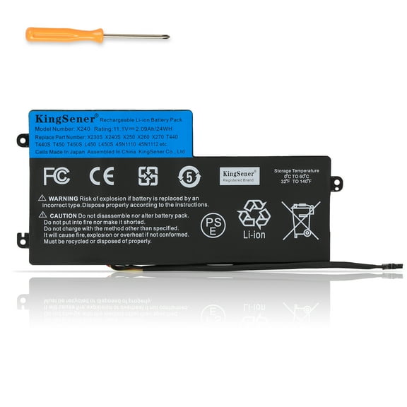 Kingsener X240 45N1110 Laptop Battery Replacement for Lenovo ThinkPad X230S X240S X270 T440 T450S L450S built-in 45N1109 45N1112 11.1V 2.09Ah/24WH