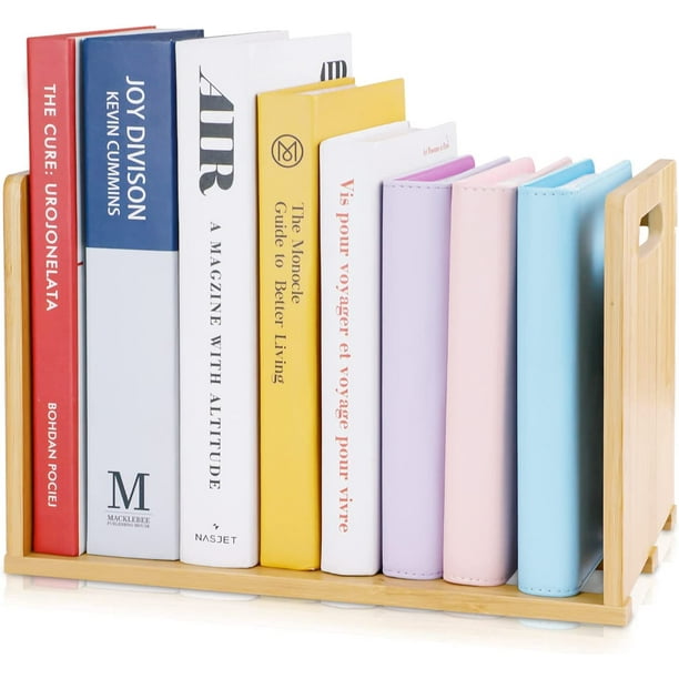 RETON Small Desktop Bookshelf with Carry Handles Wooden Countertop Book