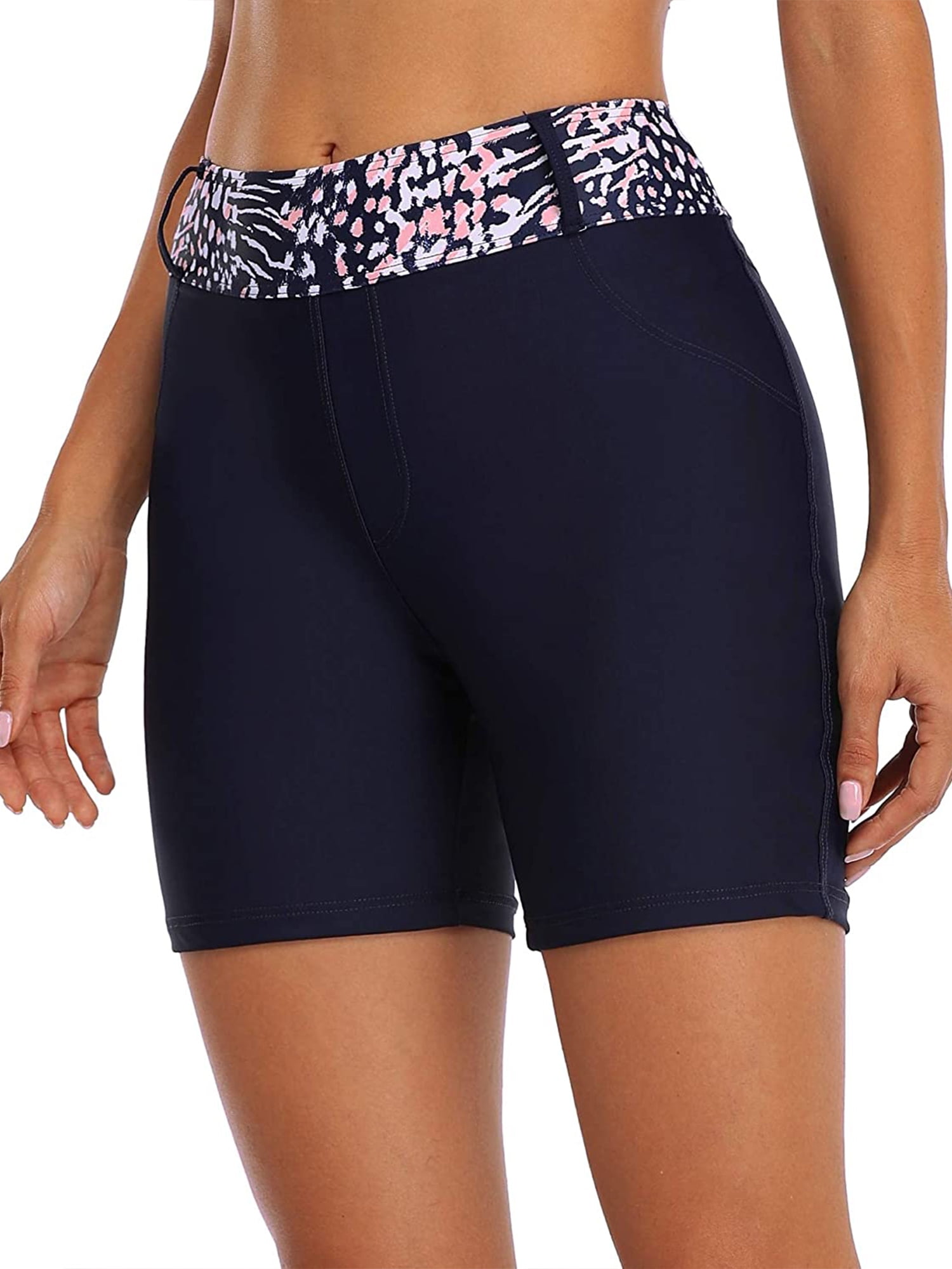 Womens Swim Shorts High Waist Swimsuits Shorts Swim Short with Pockets