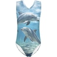 thumbnail image 1 of Maillot de Bain une Pièce pour Filles 3-14 Col en V Maillot Sans Manches, 1 of 5