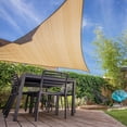thumbnail image 2 of Triangle Sun Shade Sail 20 x 20 x 20 Ft UV Block Fabric Beige Tan, 2 of 5