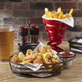 thumbnail image 3 of G.E.T. WB-446-R 4"" Round Red Powder Coated Metal Wire French Fry Cone Basket Cyclone Collection, 3 of 3