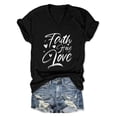 thumbnail image 2 of Tanghaowl Womens T Shirts, Casual Short Sleeve Crewneck Floral Print Tee Comfortable Daily Wear Basic Top For Ladies Women's T-Shirts Black L, 2 of 3