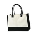 thumbnail image 5 of Milageto Canvas Tote Bag Blank Grocery Shopping Tote for Wedding Gift DIY Crafts Bags Black Side, 5 of 8