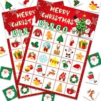 sunsanly Christmas Bingo Game Cards Set Reusable Festive Holiday Bingo Cards Indoor Activities Christmas Games for Family Gathering