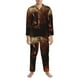thumbnail image 3 of Balery Cool Flame Lion A Pijama para Hombre de Dos Piezas con Manga Larga, Conjunto de Dormir y Descanso Suave con Bolsillos-Medium, 3 of 6