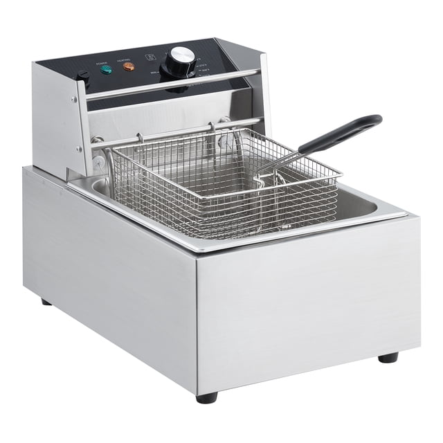 Electric Deep Fryer,1800w Commercial Electric Countertop Stainless Steel Deep For French Fries Donuts