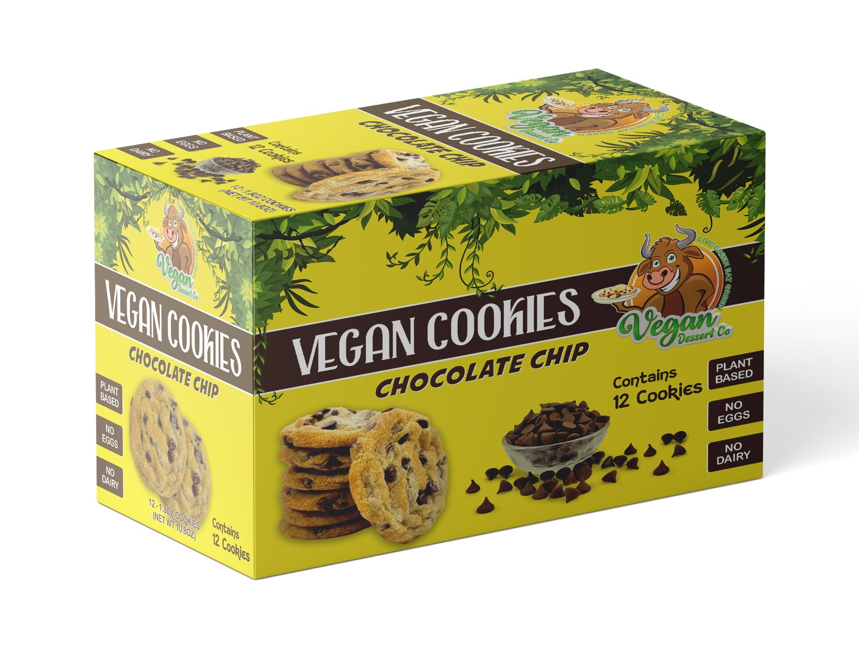 Vegan Dessert Co, Vegan Cookies, Chocolate Chip, Vegan & Dairy Free