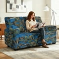 thumbnail image 3 of Yuyamidu Blue Camo Loveseat Recliner Covers 2 Seater Hunting Branch Recliner Loveseat Slipcover with Elastic Edge Washable Furniture Protector, 3 of 8