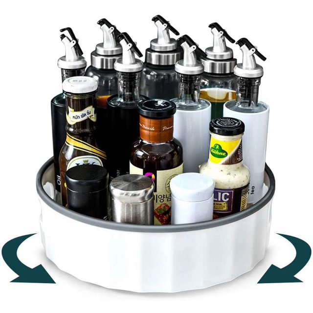 Estante para especias, estante giratorio para especias, almacenamiento de cocina, bandeja giratoria, organizador de base giratoria, estante para especias, soporte giratorio de 360 ° para condimentos,