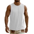 thumbnail image 6 of Men's Summer Tank Tops Workout Gym Sleeveless Shirts Moisture Wicking Breathable Casual Muscle Shirt Big and Tall Size M-5XL White, 6 of 9