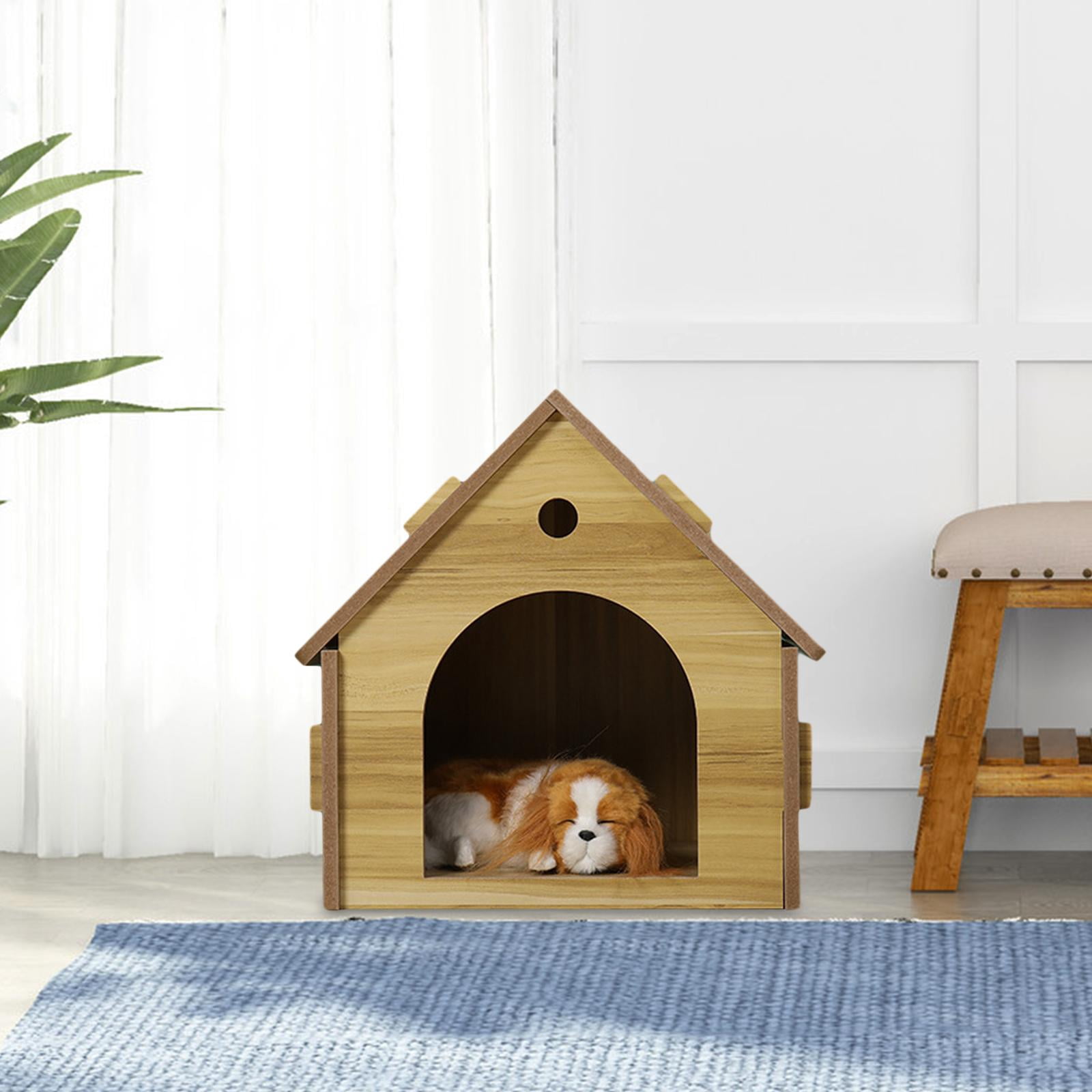 FITYLE Outdoor Cat House Puppy Cave Feral Cats Outside Shelter Ducks Small Dogs Wooden Sturdy Structure Rabbit Hutch Hideout Cat color