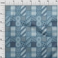 thumbnail image 2 of oneOone Polyester Lycra Grayish Blue Fabric Floral|Horse & Geometric Patchwork Craft Projects Decor Fabric Printed By The Yard 56 Inch Wide, 2 of 4