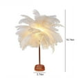 thumbnail image 3 of Large Feather Table Lamp - Battery Operated LED Night Light for Bedroom, Living Room, Weddings, and Holiday Decor, 3 of 6