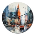 thumbnail image 4 of Designart "Midcentury Metropolis Blue Grey Vision I" Mid-century Oversized Wall Clock, 4 of 5