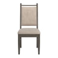 thumbnail image 4 of Weston Home Alta Wood Finish Beige Fabric Dining Chair, Set of 2, Gray, 4 of 8