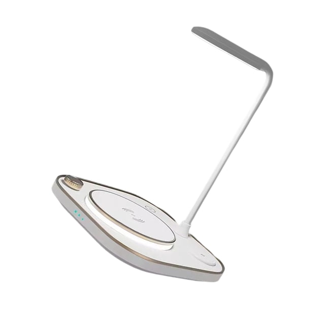 Cateissary Luz de Stepless ajustable regulable inalámbrico teléfono reloj cargador escritorio lámpara brazo antideslizante iluminación Electrónica Blanco