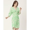 thumbnail image 3 of Moomaya Printed Quarter Sleeves Short Dress, Knee Length Flared Hem Summer Dress, 3 of 8