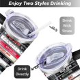 thumbnail image 5 of 40oz Gifts Stainless Steel Flip Straw Tumbler Spill Proof Travel Cup Double Wall Vacuum Insulated Coffee Mug with Handle, 5 of 6