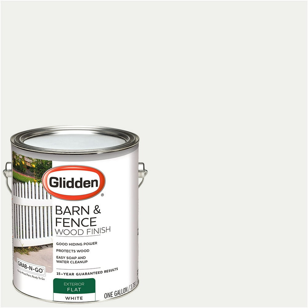 Glidden Barn & Fence Wood Finish Exterior Paint, White, 1 Gallon