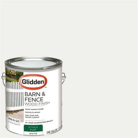 Glidden Barn & Fence Wood Finish Exterior Paint, White, 1 Gallon, Flat