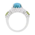 thumbnail image 5 of Gemistry Kingman Turquoise and Arizona Peridot Floral Framed Ring, Sterling Silver, 5 of 5
