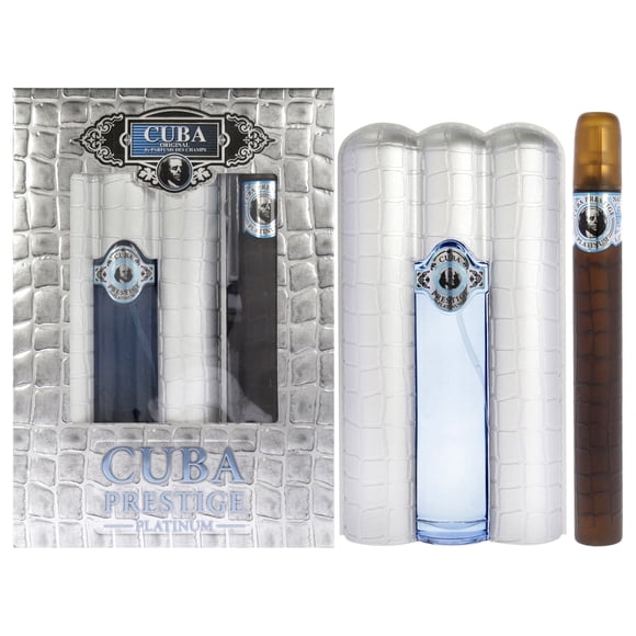 Cuba Prestige Platinum Cuba Juego de regalo 2 piezas spray EDT 3,4 oz 1,17 oz