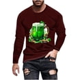 thumbnail image 2 of ZRGHAOYLQ St Patricks Day Shirts for Men Lucky Shamrock Pattern Tees Green Glasses Long Sleeve Casual Pullover Tops Plus Size Crewneck T Shirts Big and Tall Holiday Vacation Shirt, 2 of 5