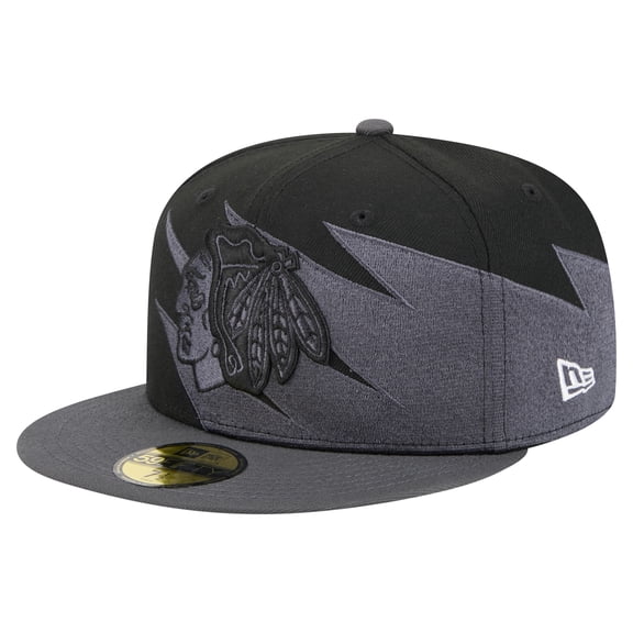 Men's New Era  Black Chicago Blackhawks Spikes 59FIFTY Fitted Hat