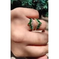 thumbnail image 4 of 14K Yellow Gold Plated 2Ct Marquise Cut Lab Created Emerald Enhancer Gard Ring Solid 925 Sterling Silver, 4 of 5