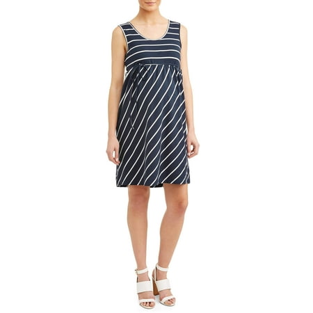 Oh! Mamma Maternity stripe empire waist knit dress - available in plus