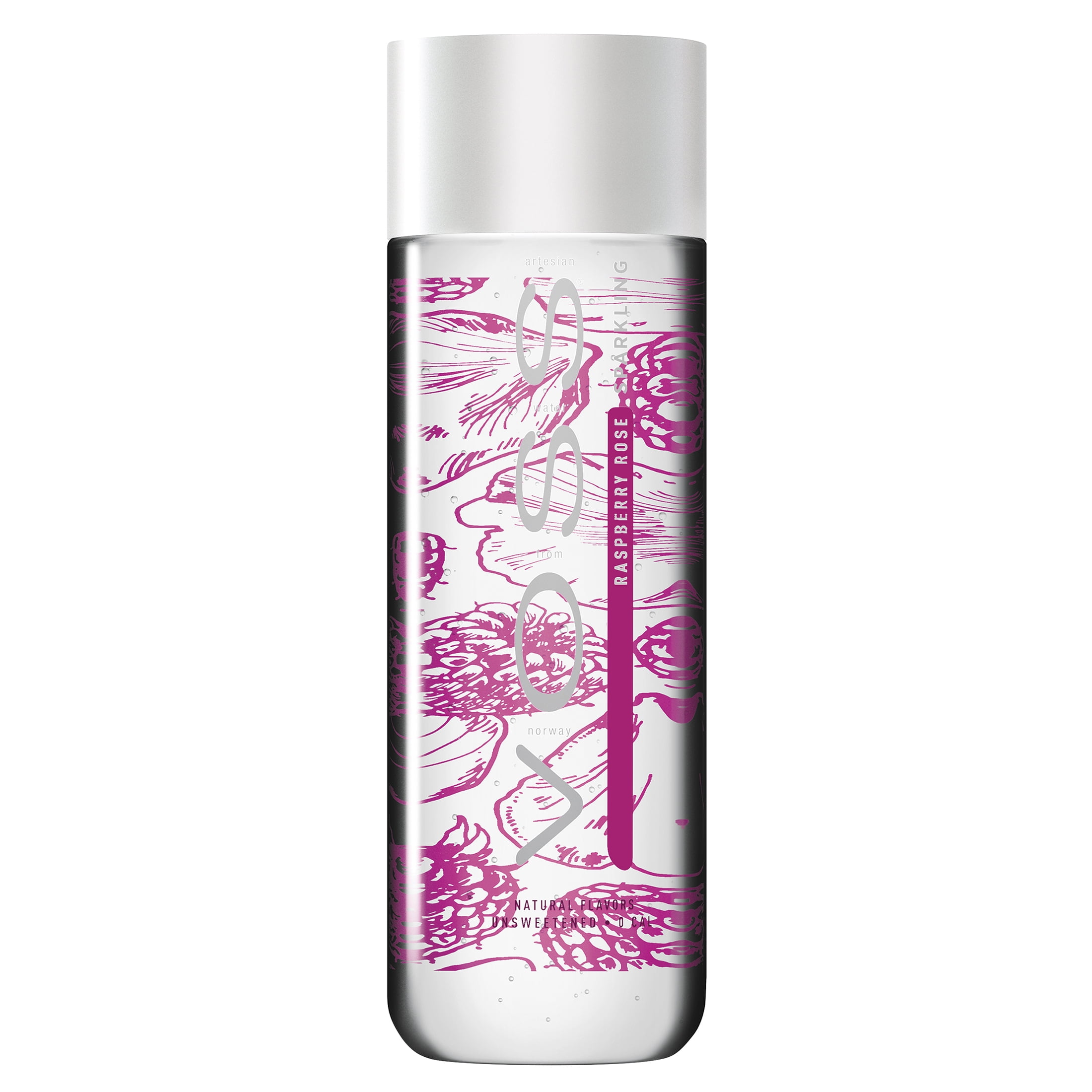 VOSS Raspberry Rose Flavored Sparkling Water, 11.15 Fl Oz, 12 Pack