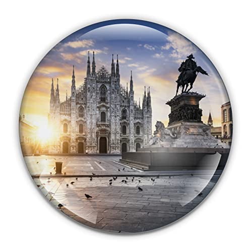 Milan Italy Paperweight in Gift Box, 3 Inch Crystal Dome, Perfect for House Warming Gift