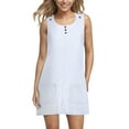thumbnail image 3 of Boho Dress for Women Summer Casual Beach Holiday Sundress Sleeveless Evening Party Loose Tunic Tops Pockets Mini Dress, 3 of 8
