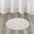 thumbnail image 2 of Dovelina Medallion Cotton Tufted Round Bath Rug，Pink, 2 of 7