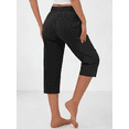 thumbnail image 3 of Rosvigor Womens Hiking Capri Pants High Waisted Drawstring Athletic Joggers Quick Dry Workout Lounge Travel Cropped, 3 of 7