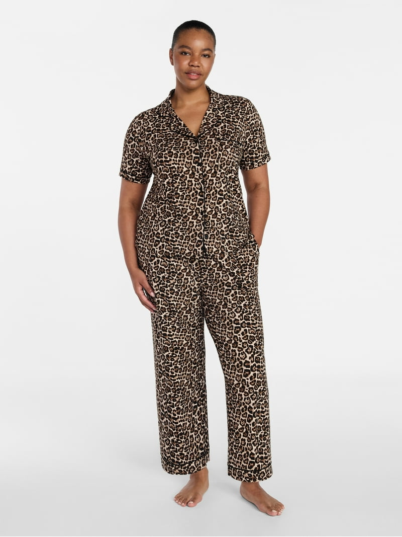 pam　CARORIE VINTAGE NYLON セットアップ Joyspun Women's Dreamy Soft Collection Notch Collar Top and Capri