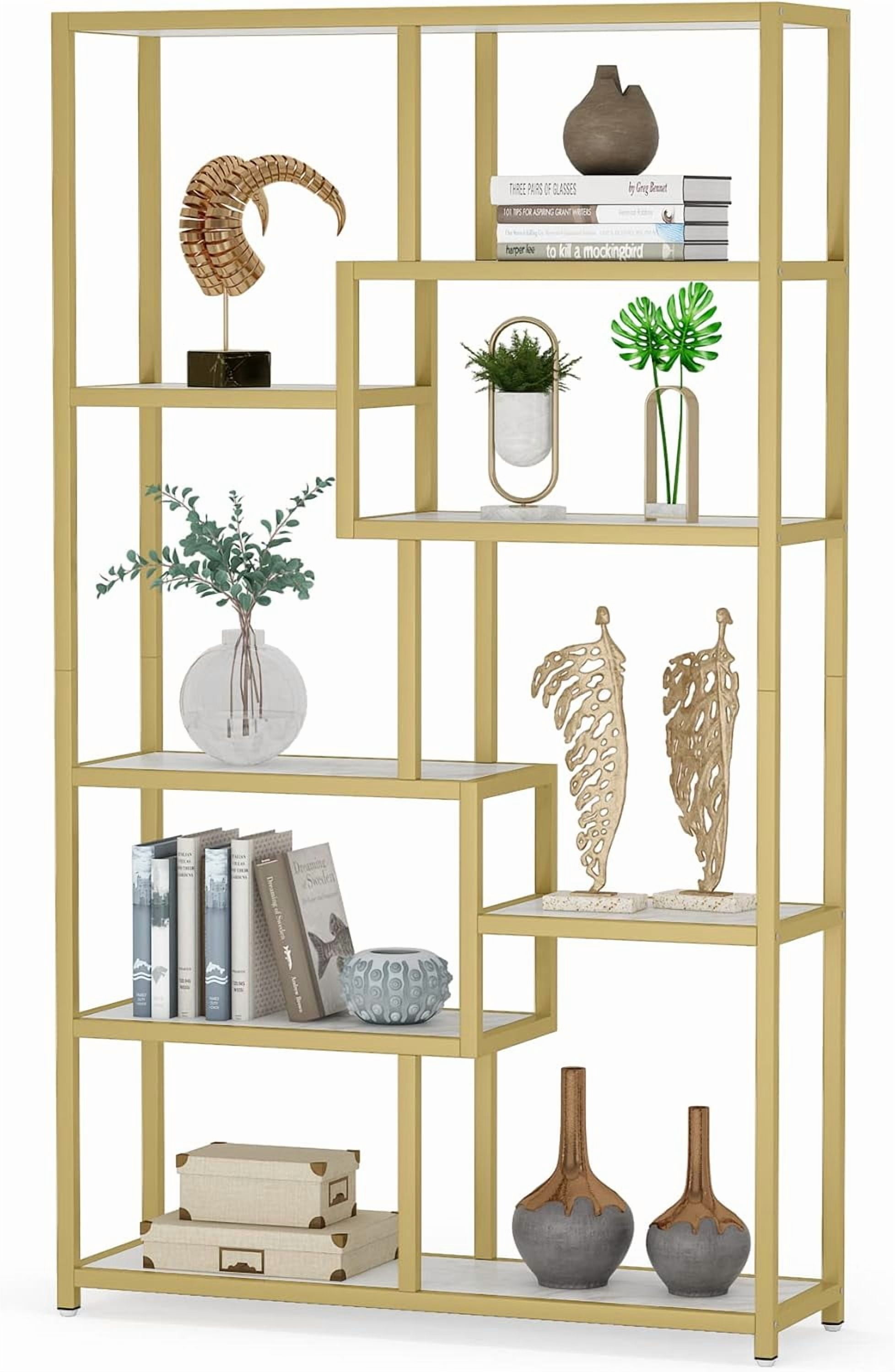 MAYEERTY Freestanding 9-Tier Etagere Bookshelf Industrial Charm Home Decor Display Shelf