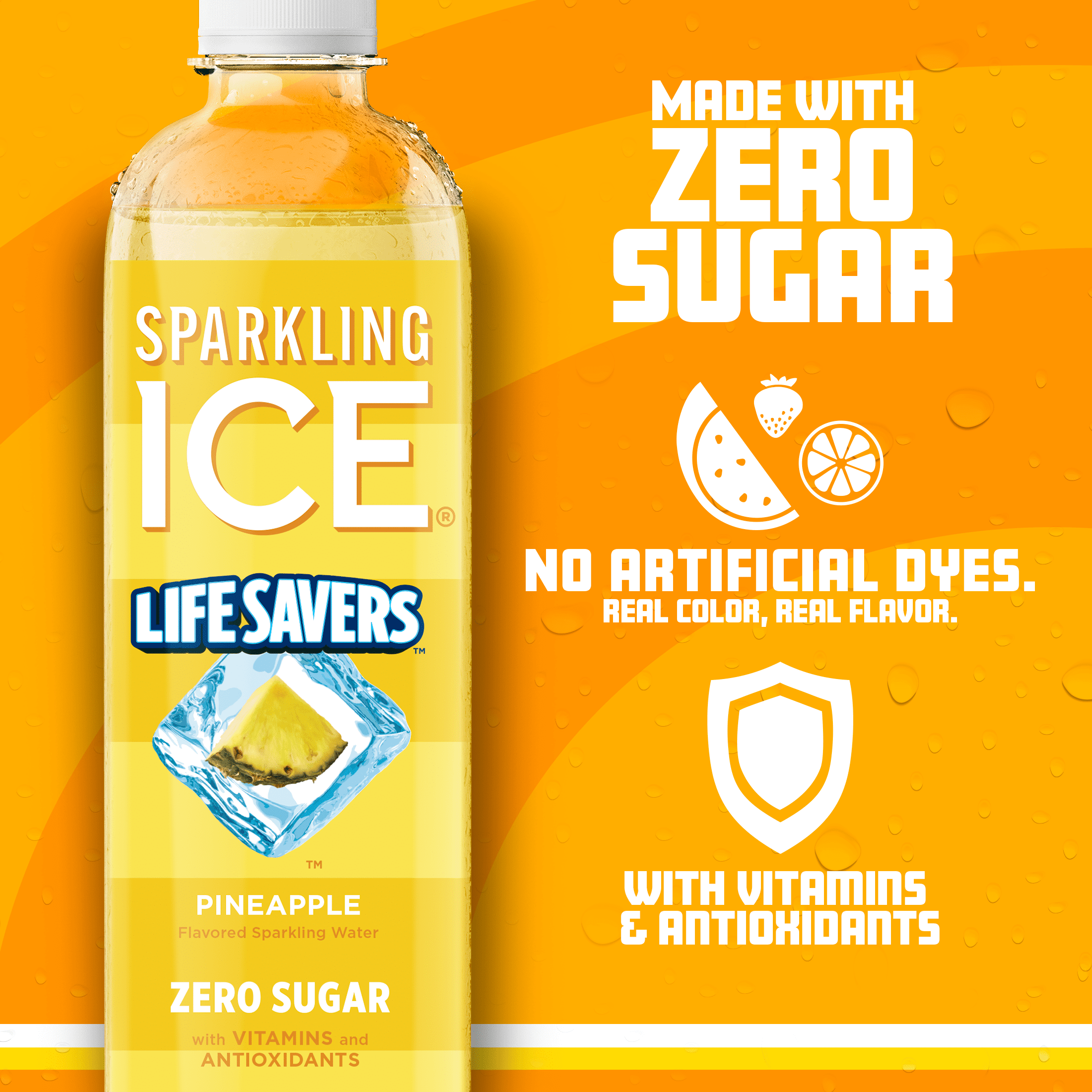Sparkling Ice® Life Savers Pineapple 17oz bottle *Zero Sugar, Naturally Sourced Colors & Flavors*