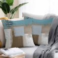 thumbnail image 2 of Throw Pillow Covers 16x16 Inch Set of 2, Teal Blue Waterproof Outdoor Pillow Covers, Brown White Minimalist Retro Smear Ombre Art Decorative Cushion Pillowcases for Couch, Sofa, Bed, Garden, Patio, 2 of 9